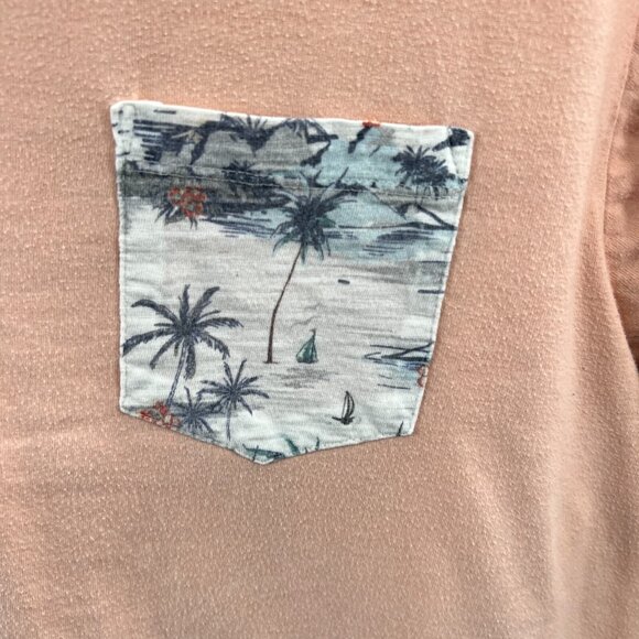 Free Planet Women Top Extra Large Peach Short‎ Sleeve Pullover Shirt Pocket - Picture 3 of 9